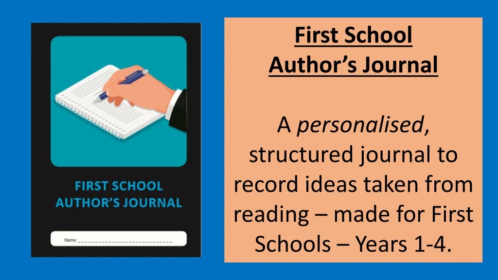 first school author s journal a personalised