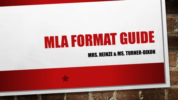 MLA Format guide