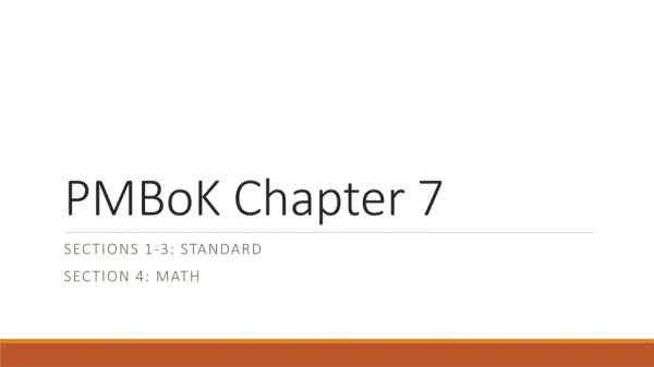 PMBoK Chapter 7