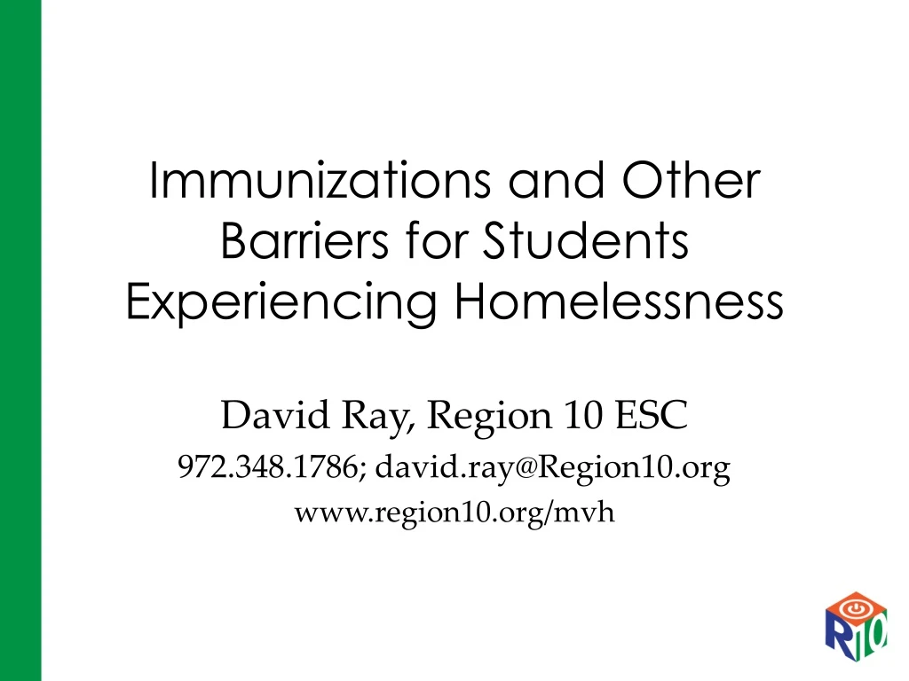 immunizations and other barriers for students experiencing homelessness