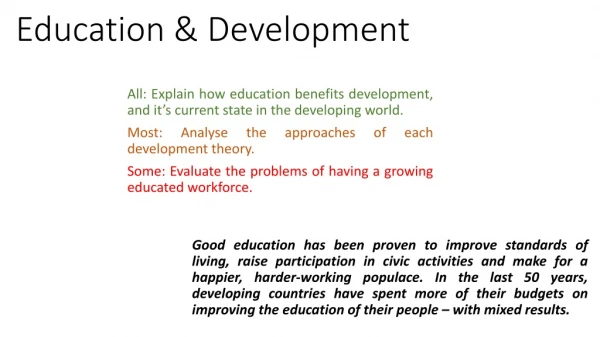Education &amp; Development
