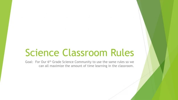 Science Classroom Rules