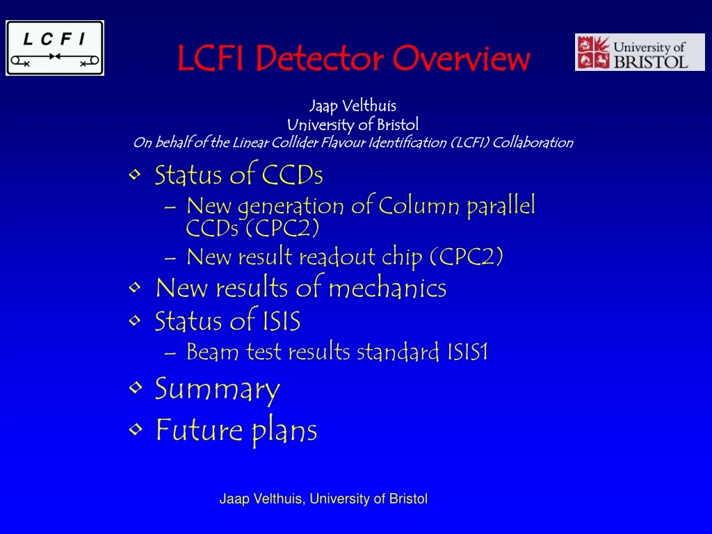 lcfi detector overview