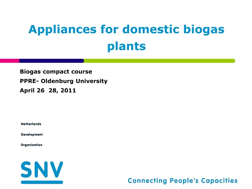 appliances for domestic biogas plants