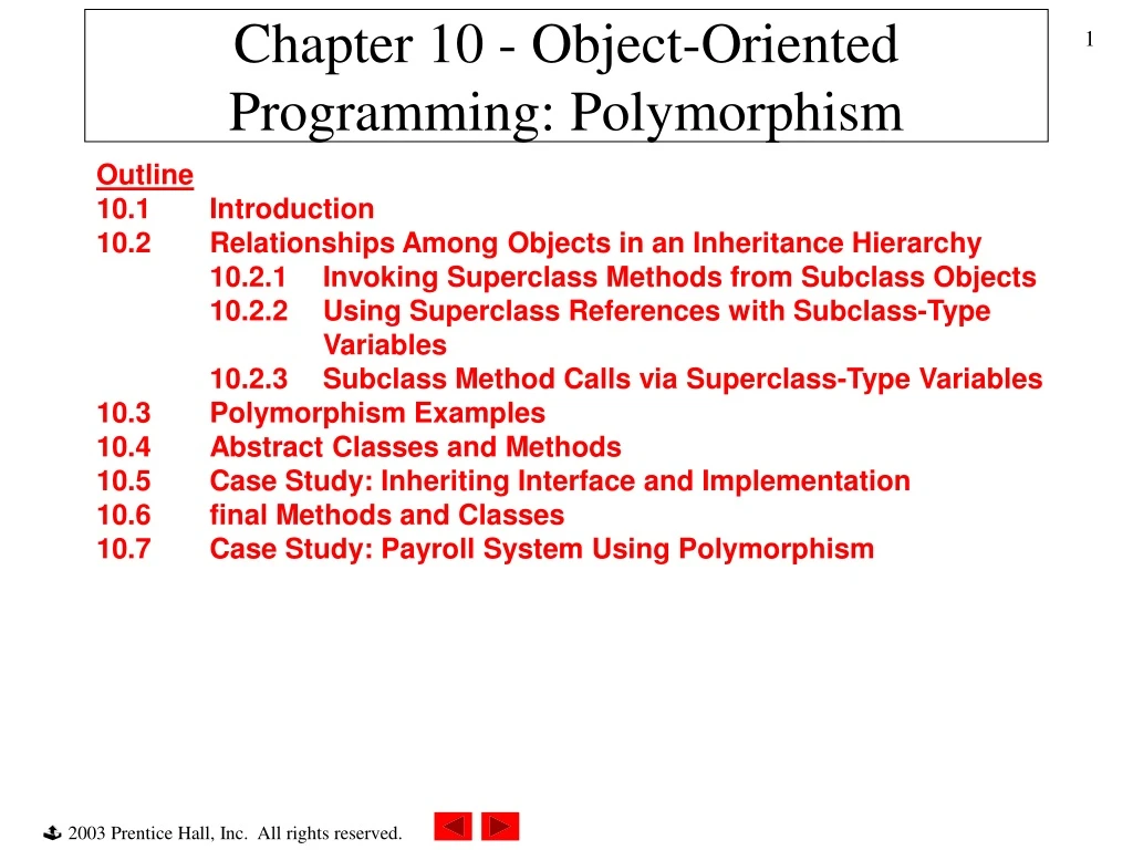 chapter 10 object oriented programming polymorphism