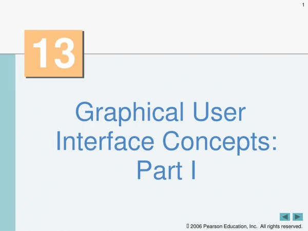 Graphical User Interface Concepts: Part I
