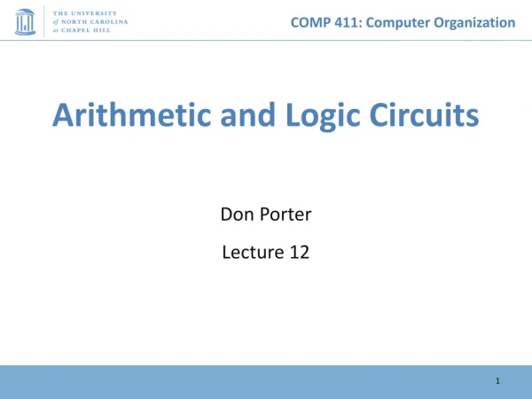Arithmetic and Logic Circuits