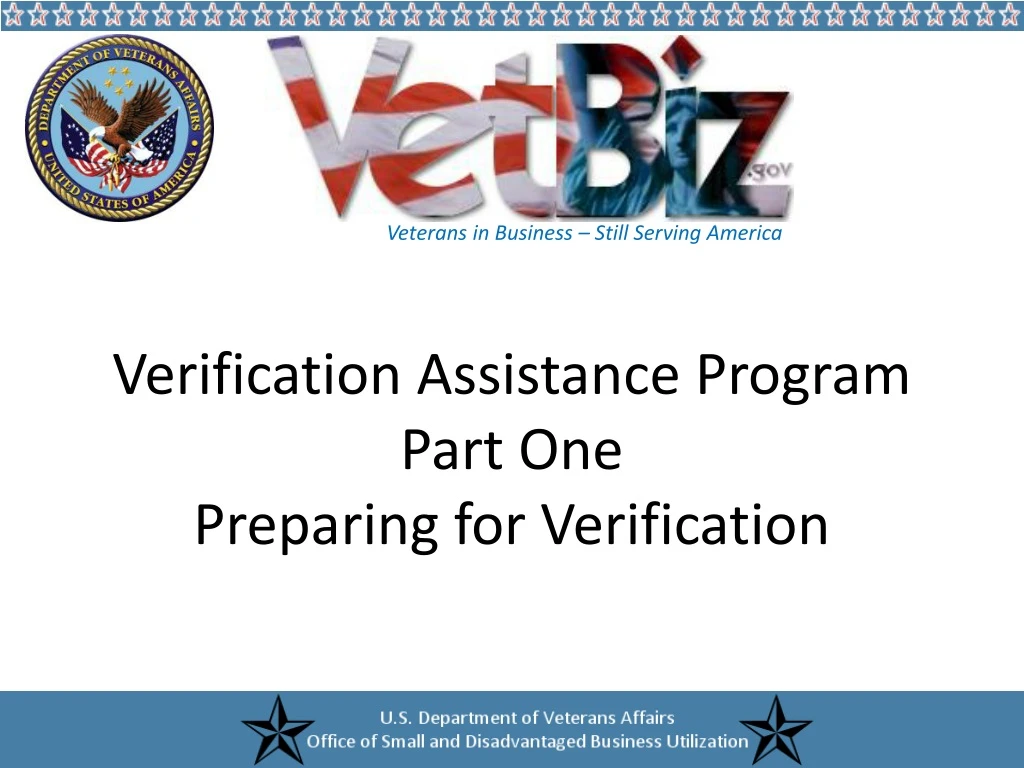 verification assistance program part one preparing for verification