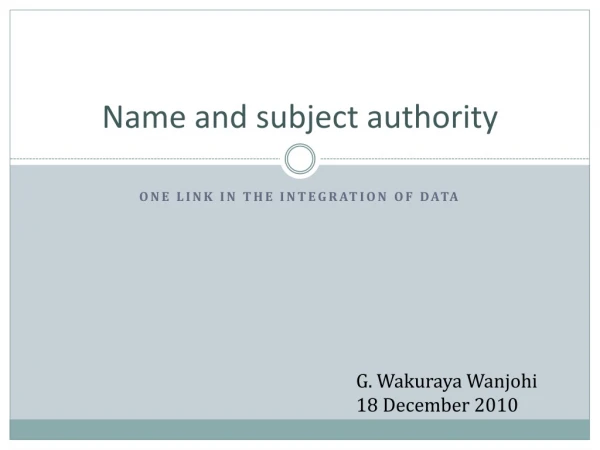 Name and subject authority