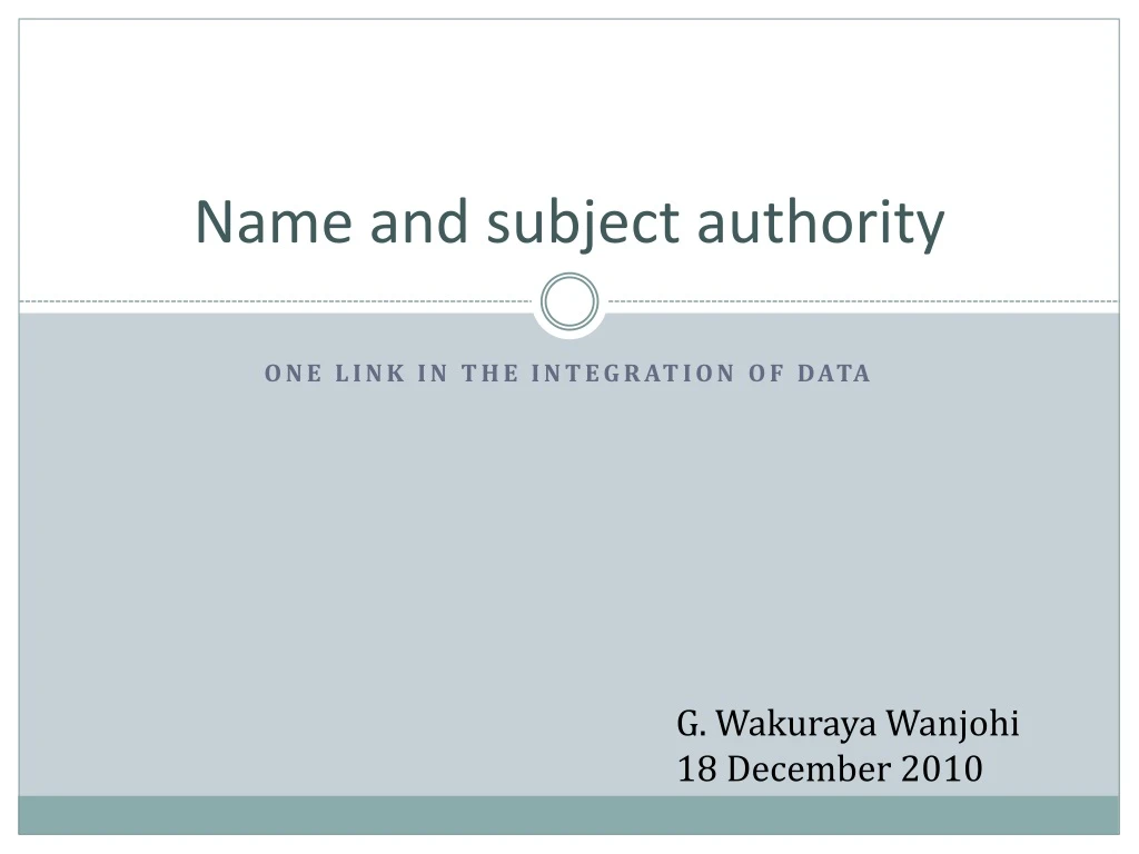 name and subject authority