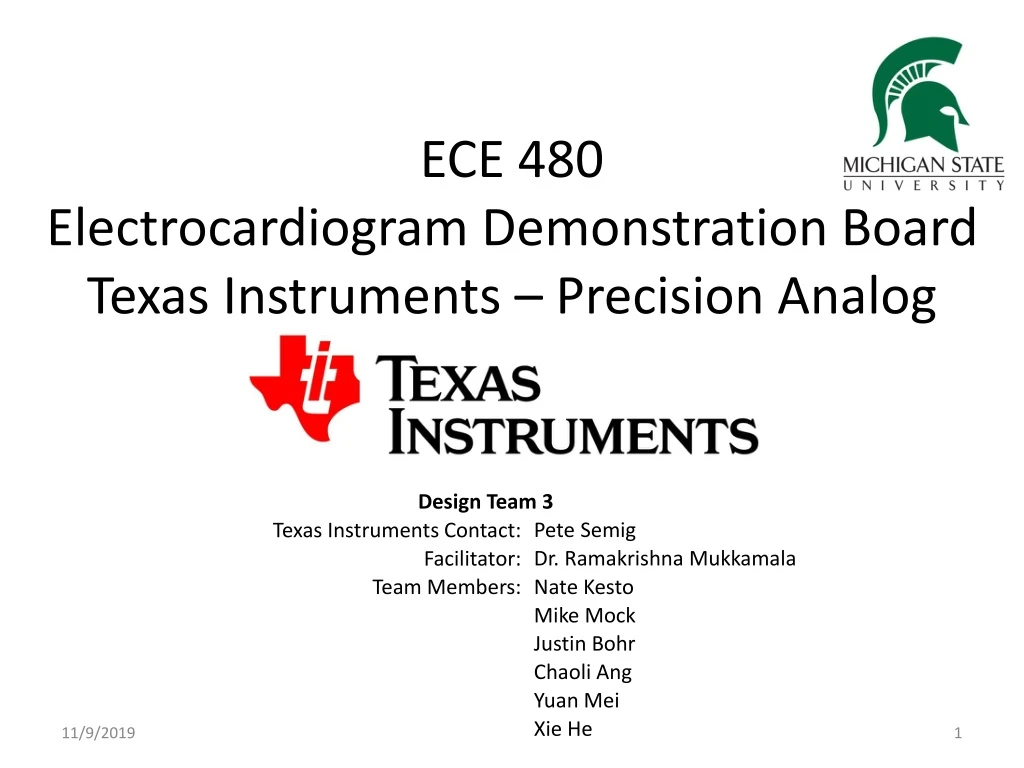 ece 480 electrocardiogram demonstration board texas instruments precision analog