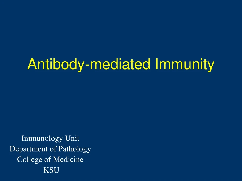 antibody mediated immunity