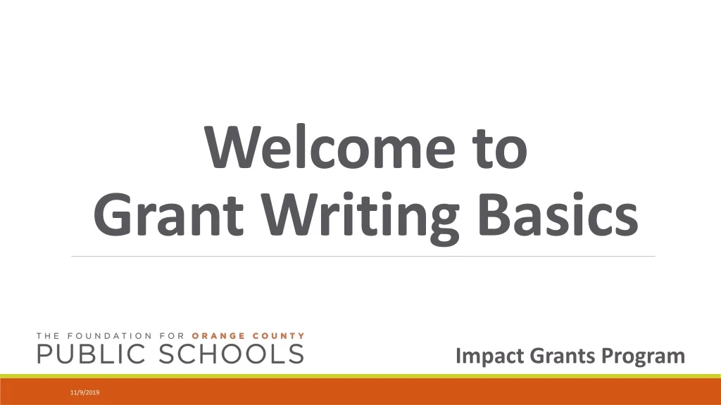 welcome to grant writing basics