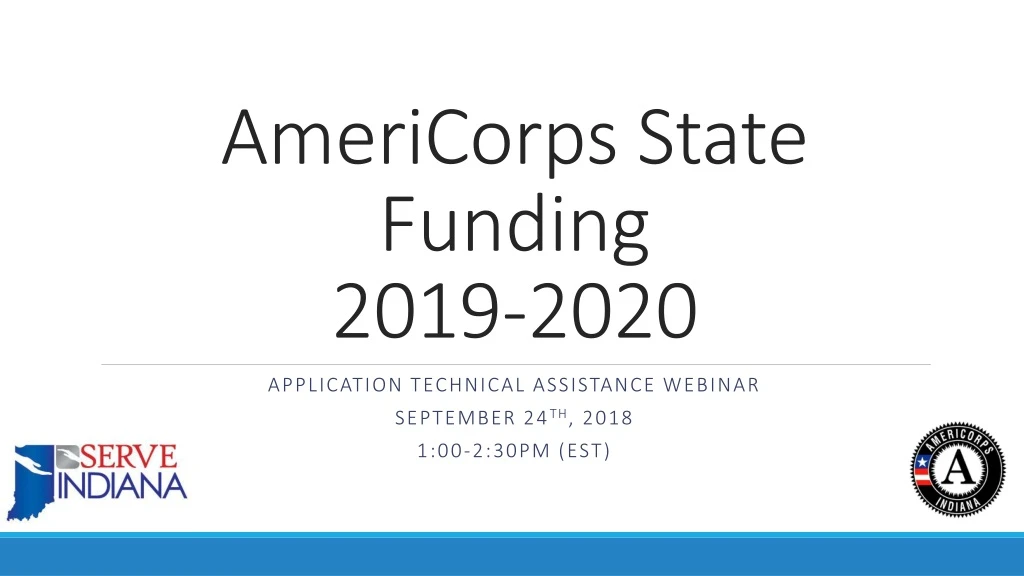 americorps state funding 2019 2020