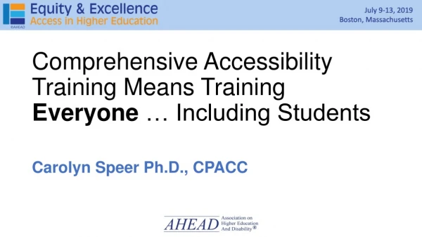 Comprehensive Accessibility Training Means Training Everyone … Including Students