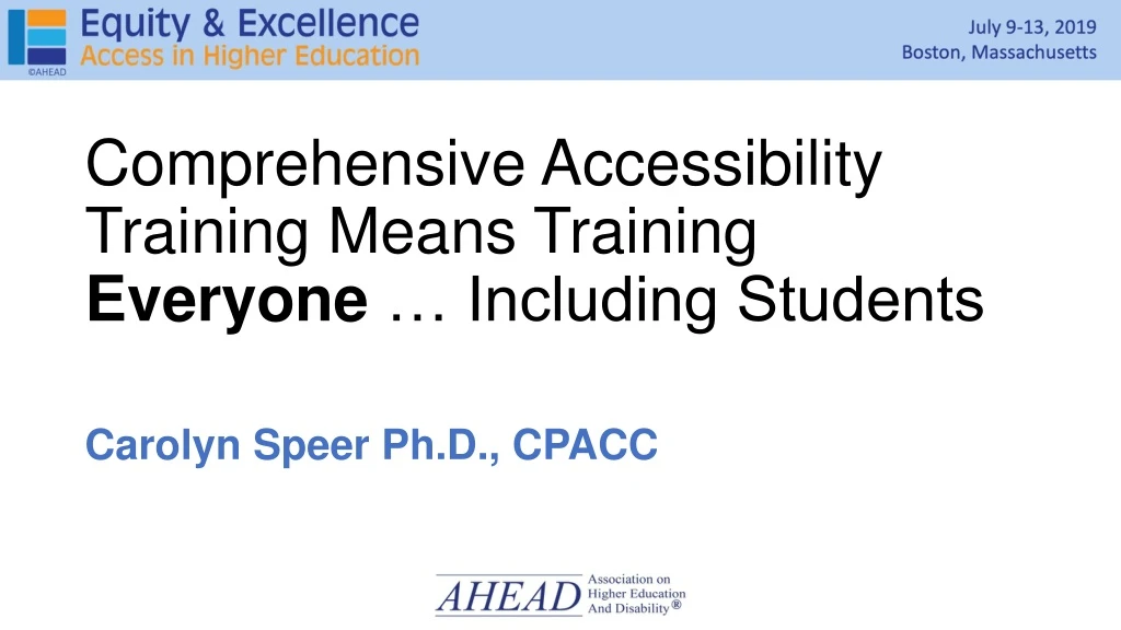 comprehensive accessibility training means training everyone including students