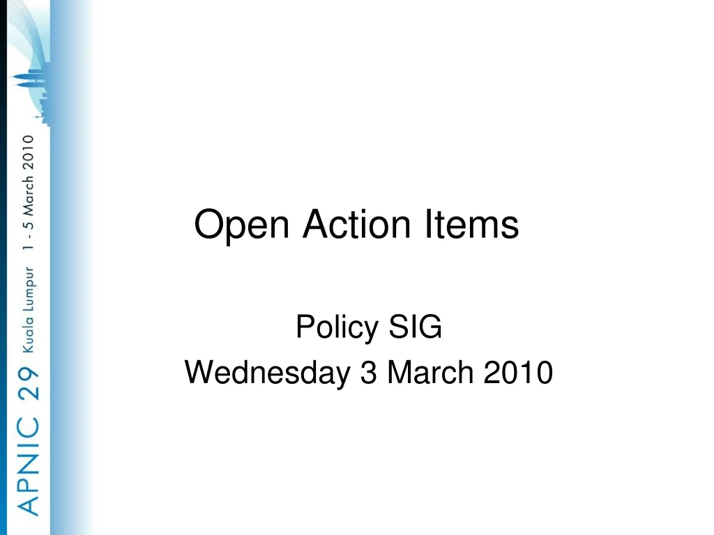 open action items