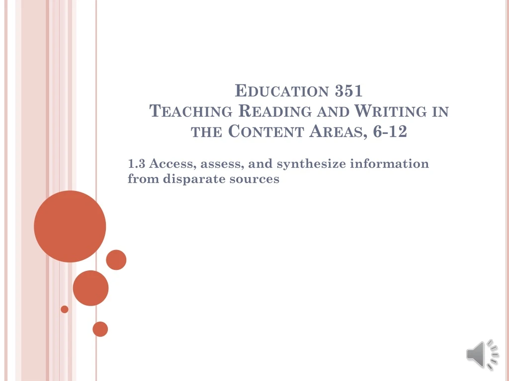 education 351 teaching reading and writing in the content areas 6 12