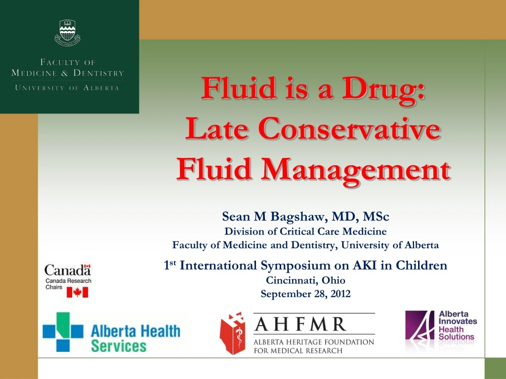 fluid is a drug late conservative fluid management