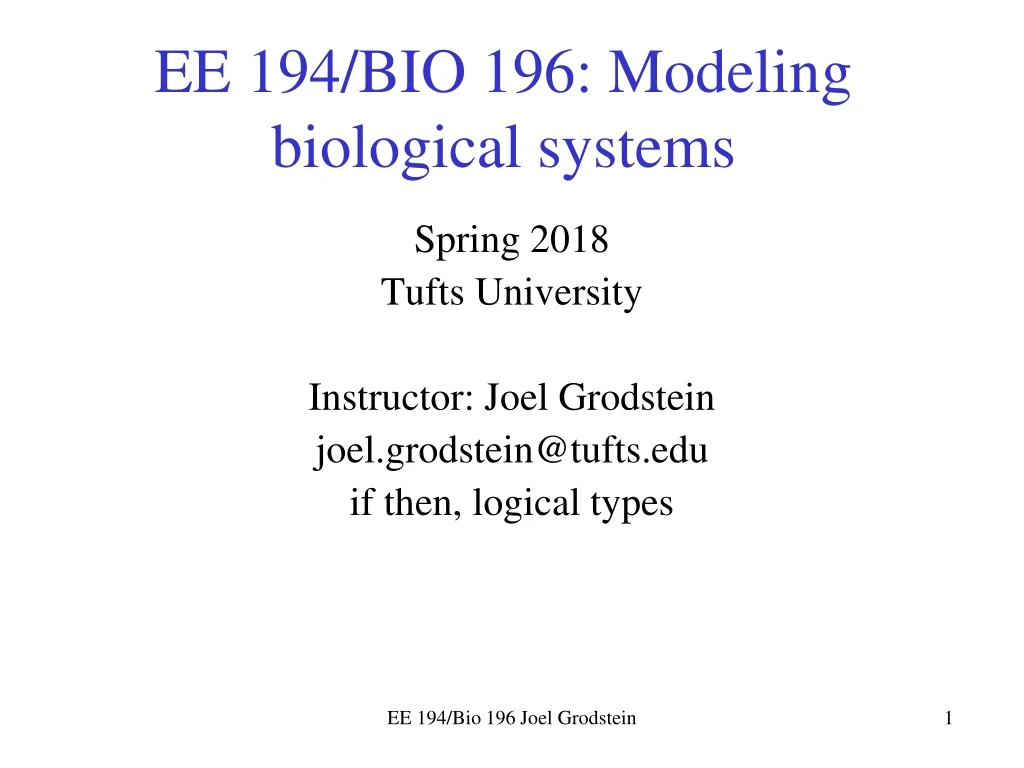 ee 194 bio 196 modeling biological systems