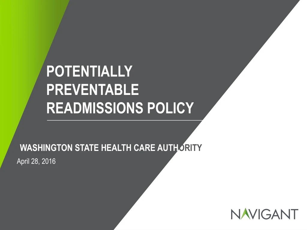 potentially preventable readmissions policy