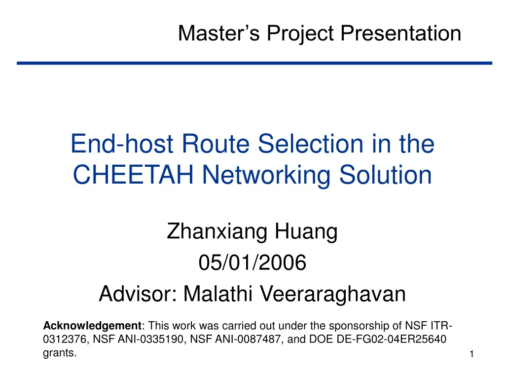 end host route selection in the cheetah networking solution