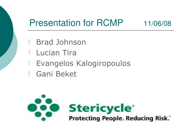 Presentation for RCMP 11/06/08