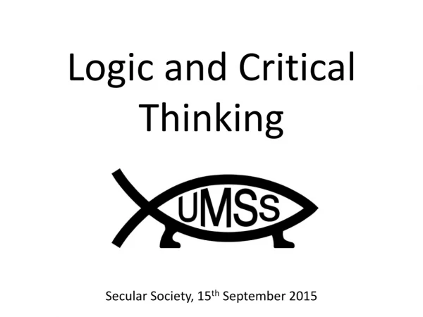 Secular Society, 15 th September 2015
