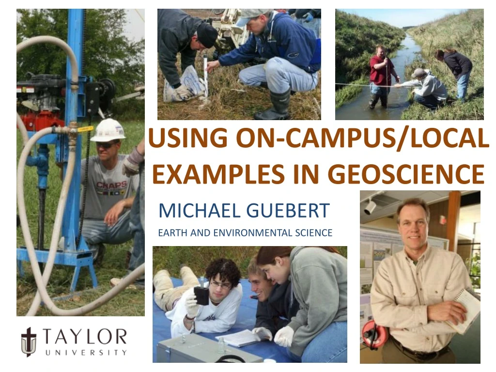 using on campus local examples in geoscience