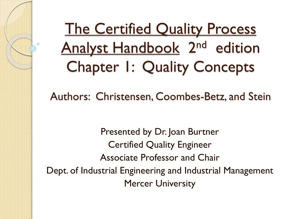 the certified quality process analyst handbook