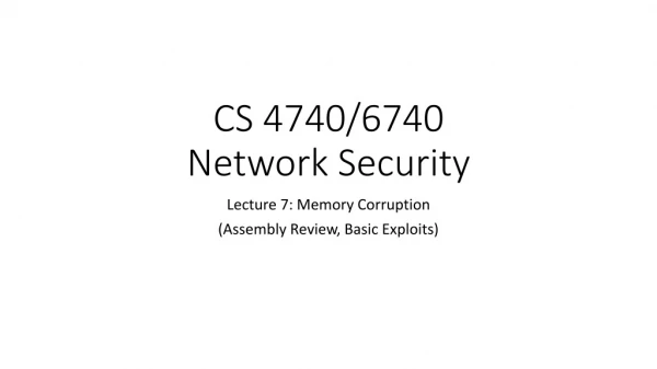 CS 4740/6740 Network Security