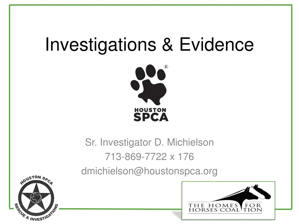 investigations evidence
