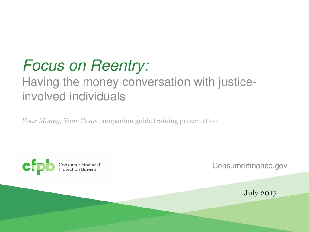 focus on reentry having the money conversation with justice involved individuals