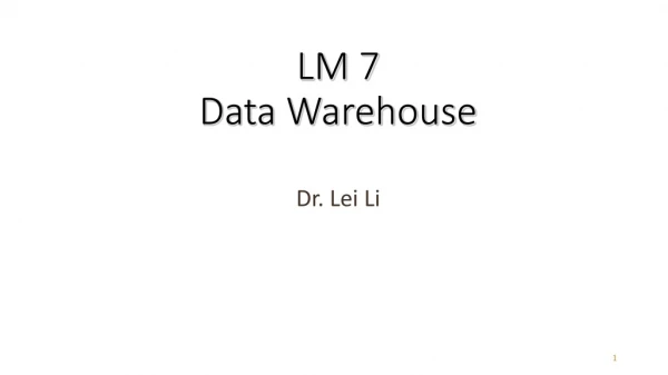 LM 7 Data Warehouse