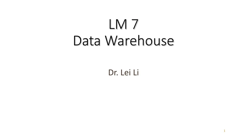 lm 7 data warehouse
