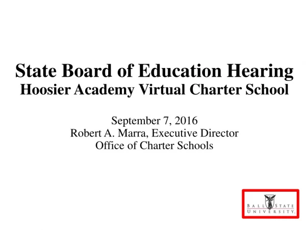 Hoosier Academy Virtual Charter School External Plans and Evaluations