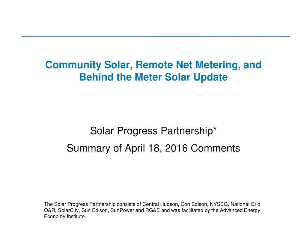 community solar remote net metering and behind the meter solar update