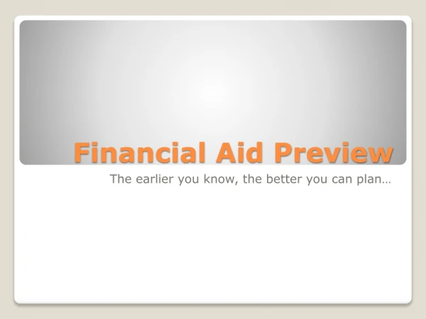 Financial Aid Preview