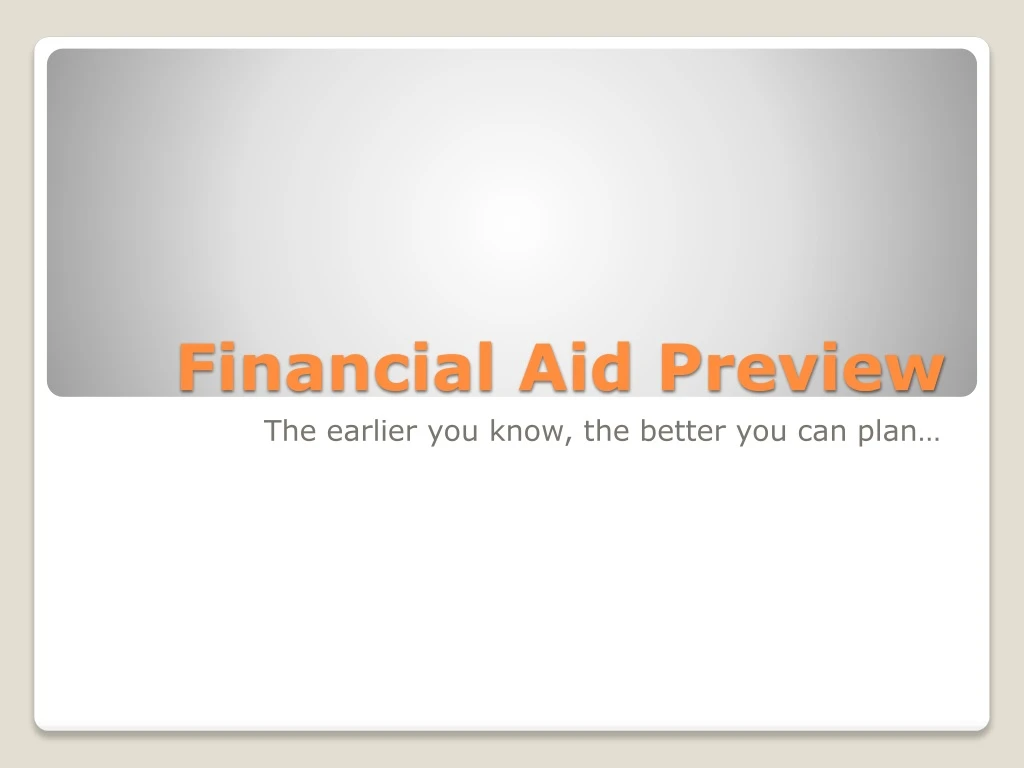 financial aid preview