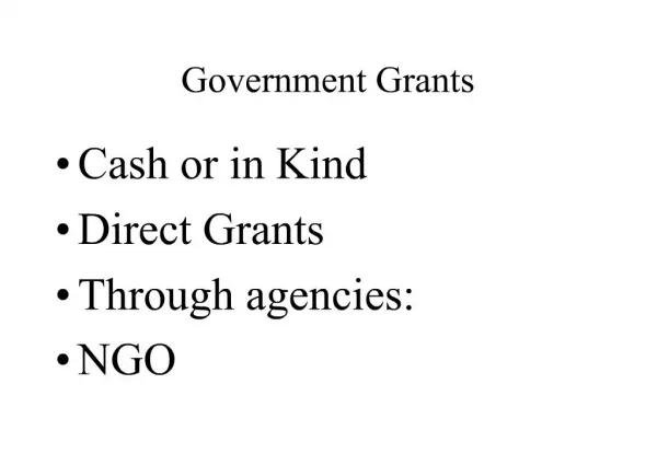 Government Grants