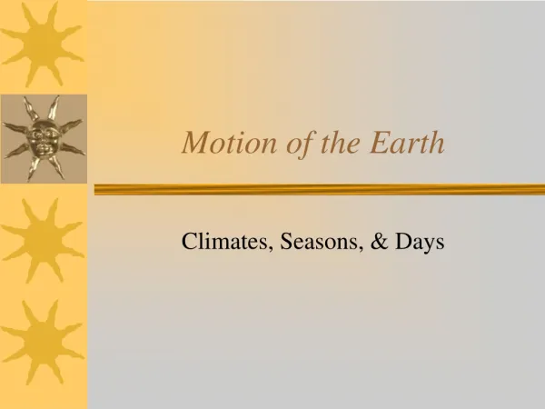Motion of the Earth