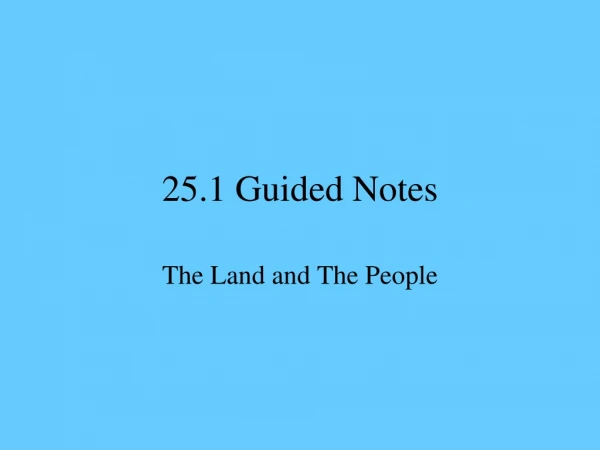 25.1 Guided Notes