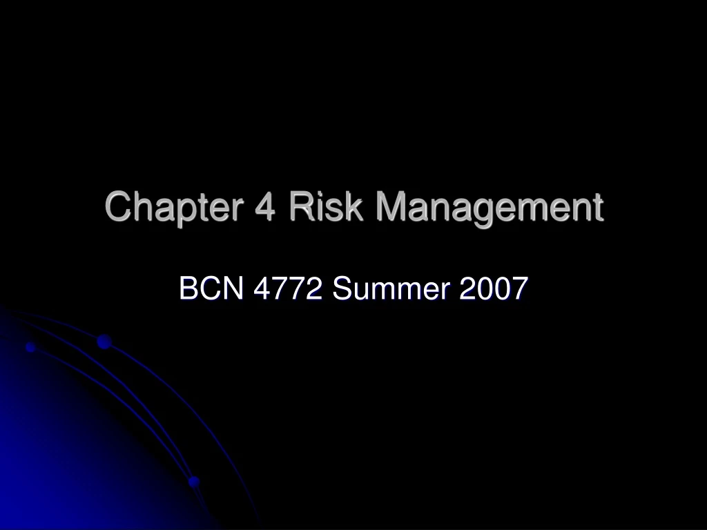 chapter 4 risk management