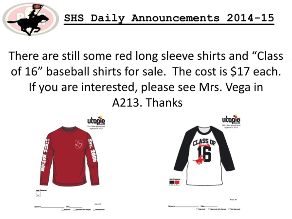 SHS Daily Announcements 2014-15