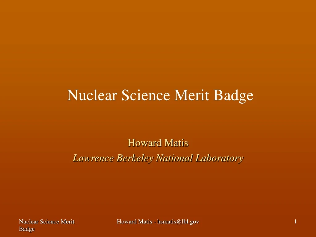 PPT Nuclear Science Merit Badge PowerPoint Presentation free
