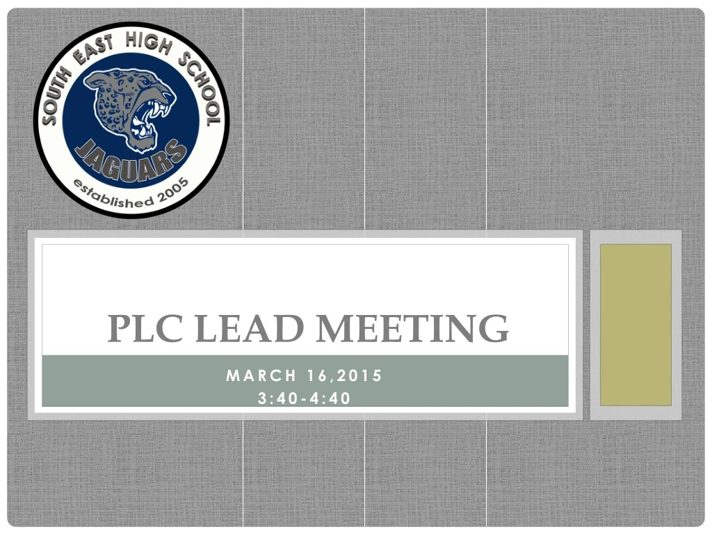 plc lead meeting