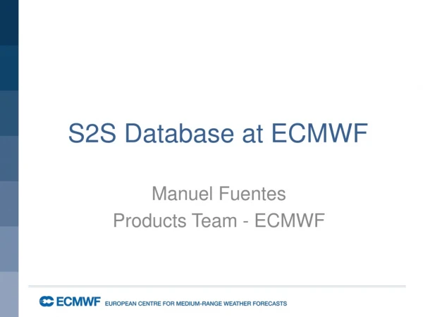 S2S Database at ECMWF