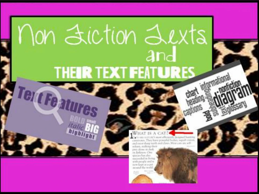 non fiction texts and their text features