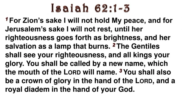 Isaiah 62:1-3
