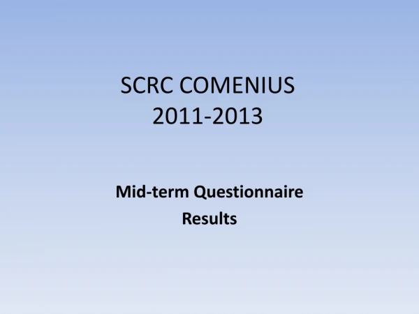 SCRC COMENIUS 2011-2013